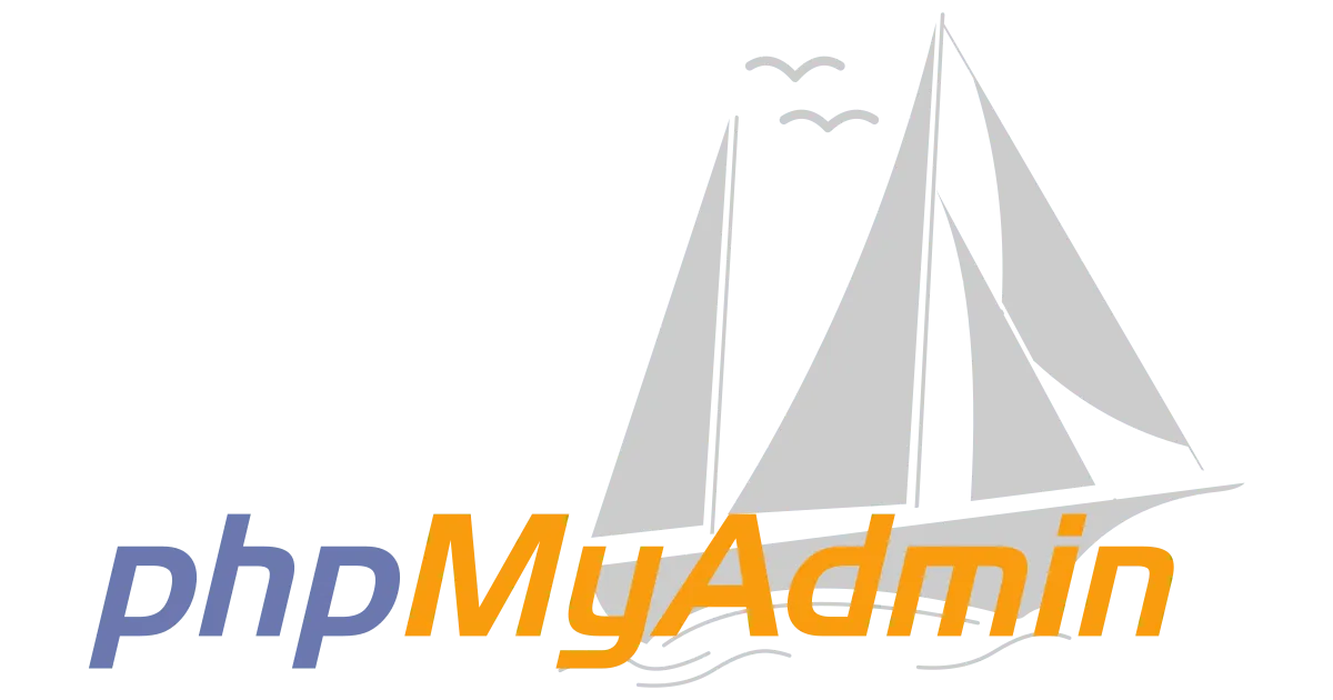 phpMyAdmin logo — sailing-ship illustration with the 'phpMyAdmin' wordmark